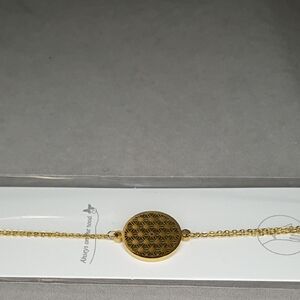 New Gold Tone Geometric Pendant Bracelet #165